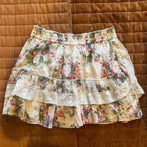 Love Shack Fancy NWOT XL Floral Skirt
